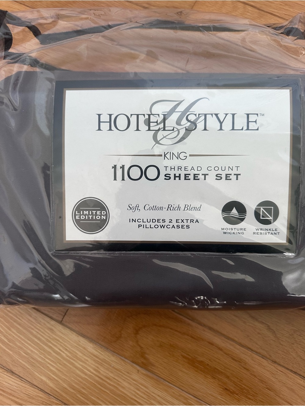 Hotel Style 1100 TC King Flat Sheet - Charcoal